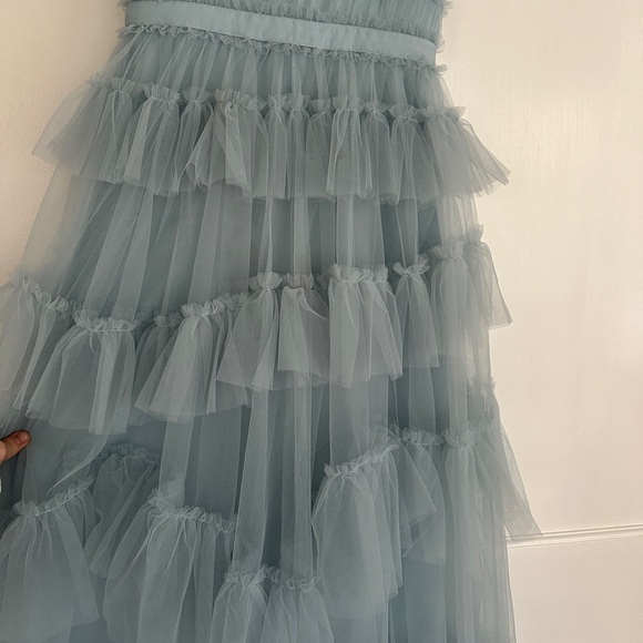 BCBGMaxazria Luna Tiered Ruffle Gown in Haze - Picture 8 of 12